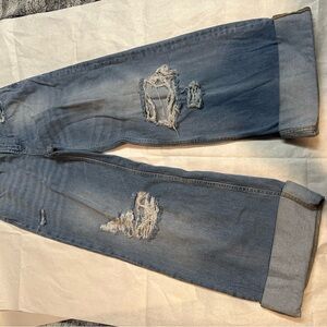 BDG Blue Relaxed Jeans with Distressed Details